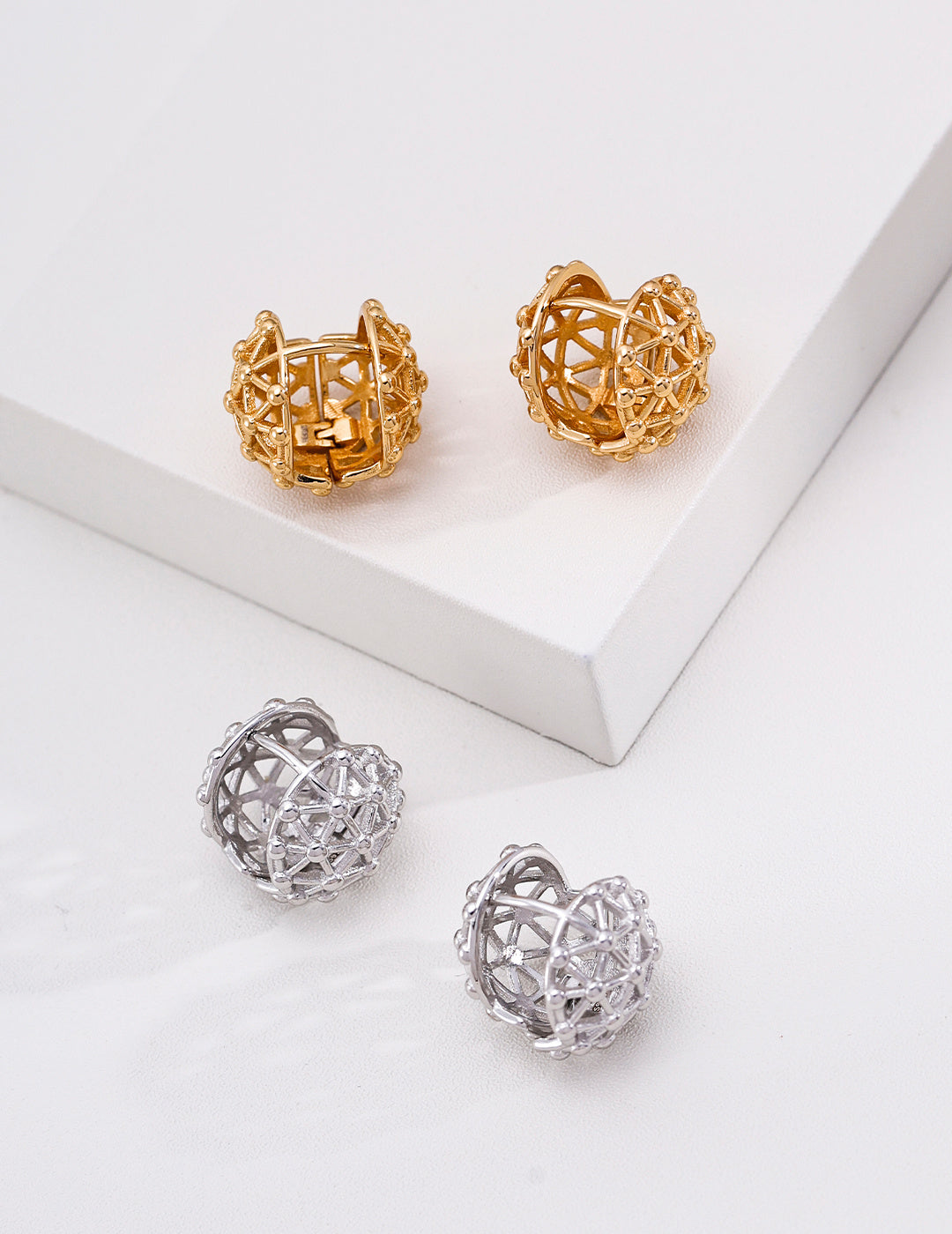 Vintage Modern Silver Earrings detail image 4
