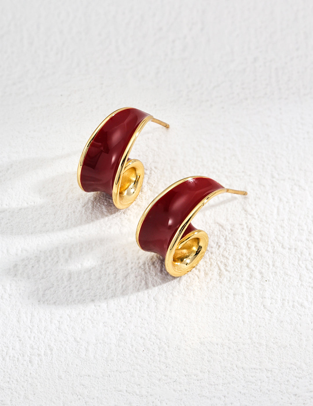 Chinese Red Glaze Earrings detail image 3