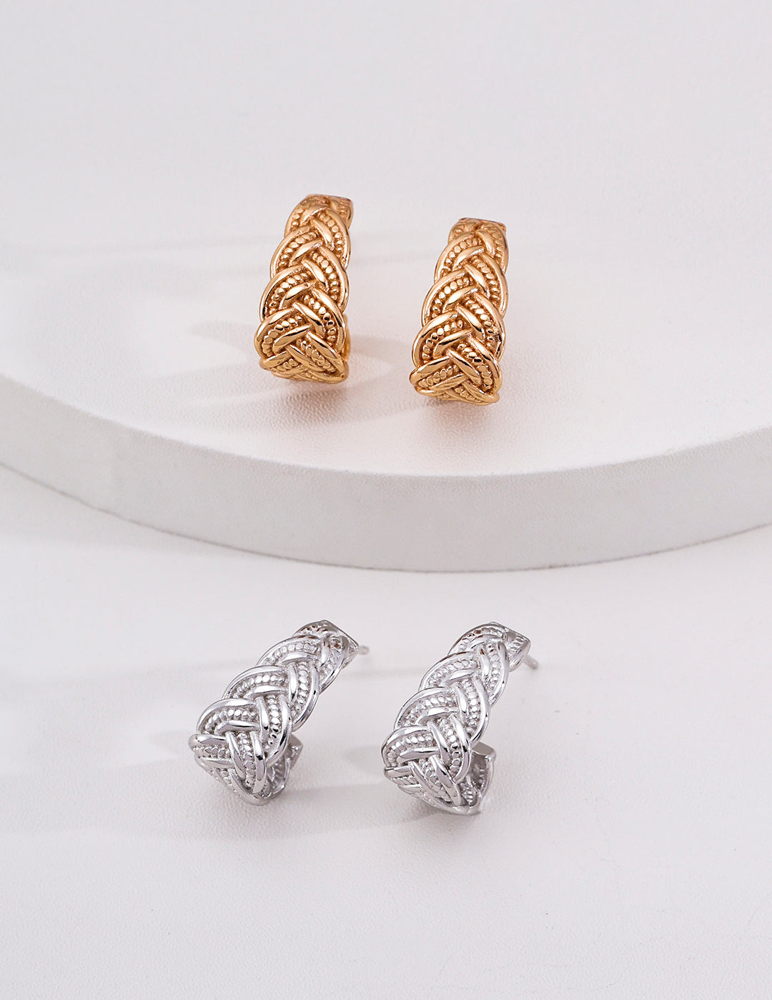 Vintage Sculptural Silver Earrings product detail
