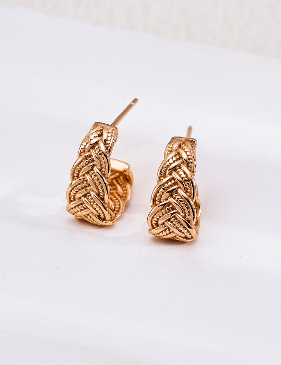 Vintage Sculptural Silver Earrings detail image 4