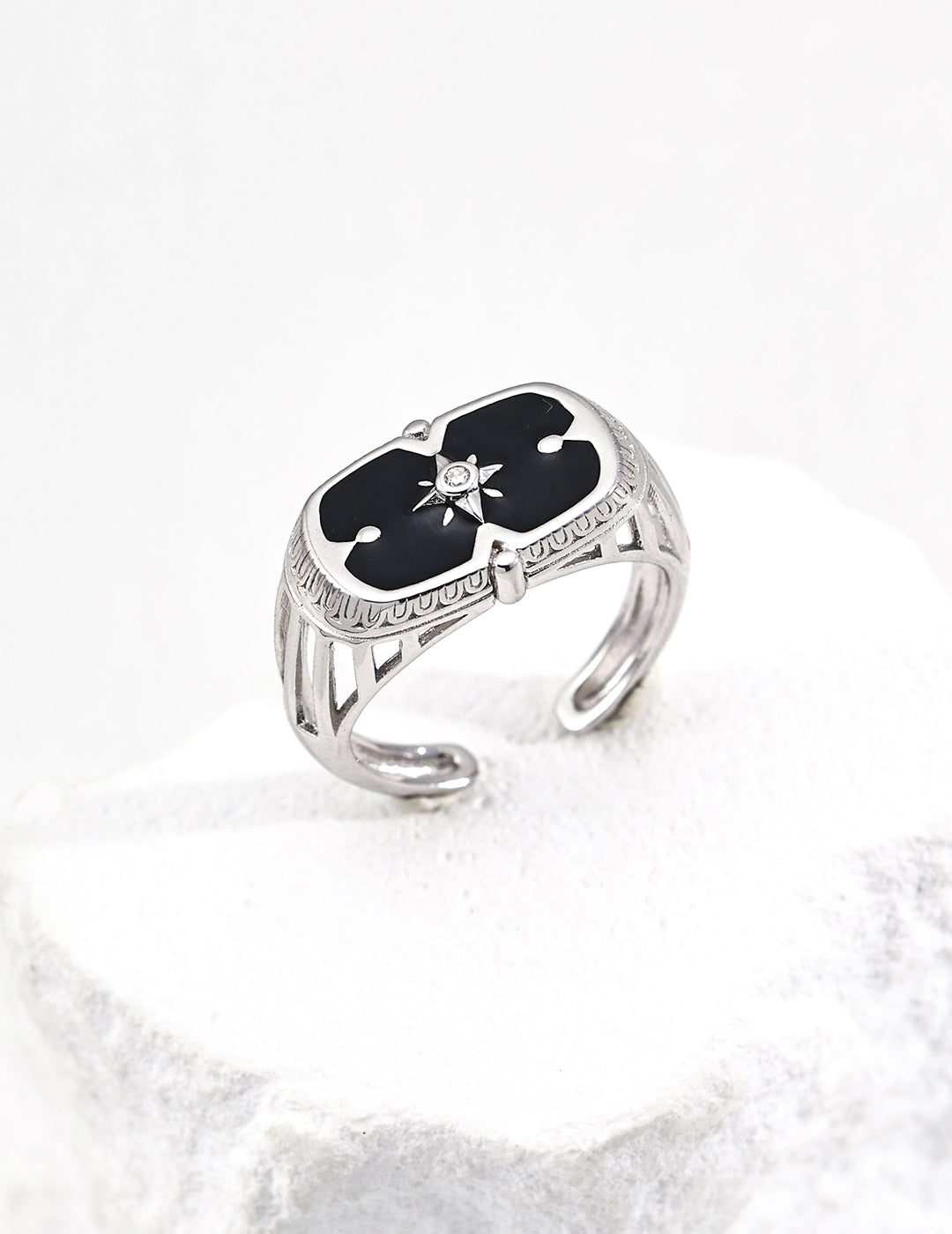 Blue Black Glaze Open Ring detail image 4