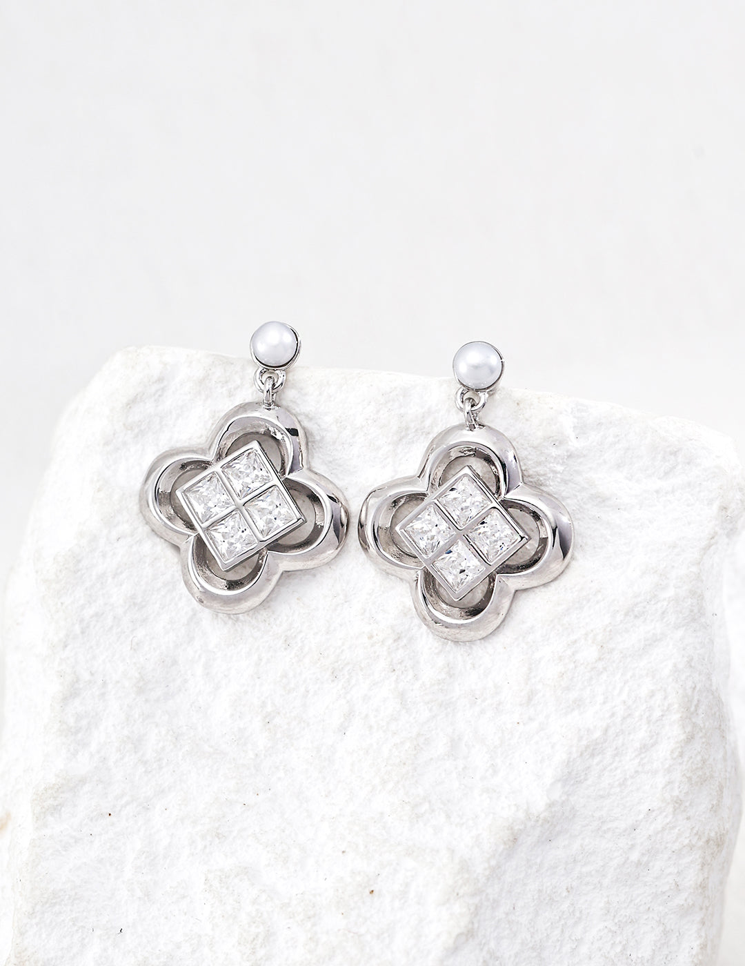 Lucky Clover Pavé Earrings detail image 3