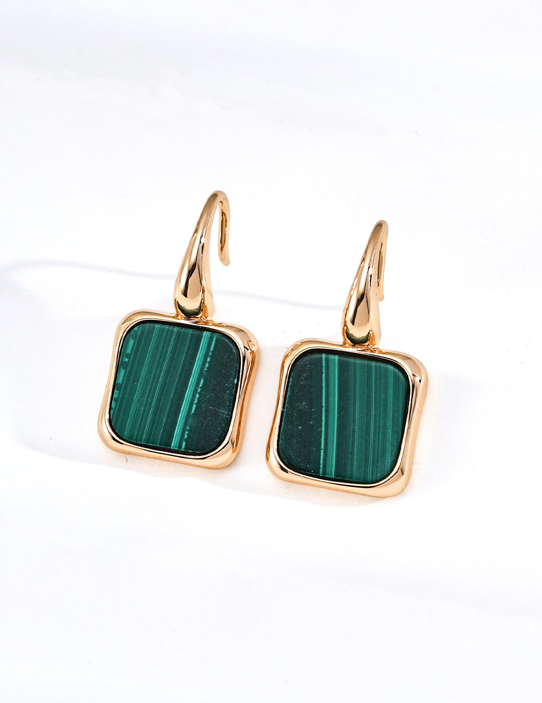 Square Malachite Silver Earrings product detail