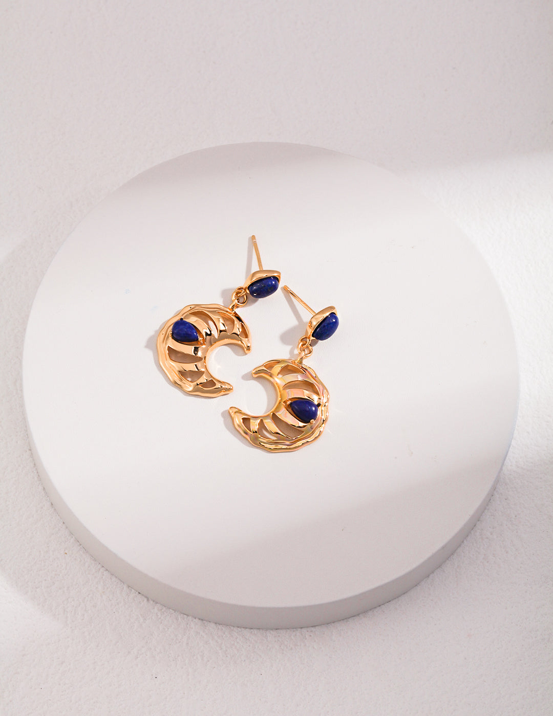 Crescent Openwork Silver Earrings product detail