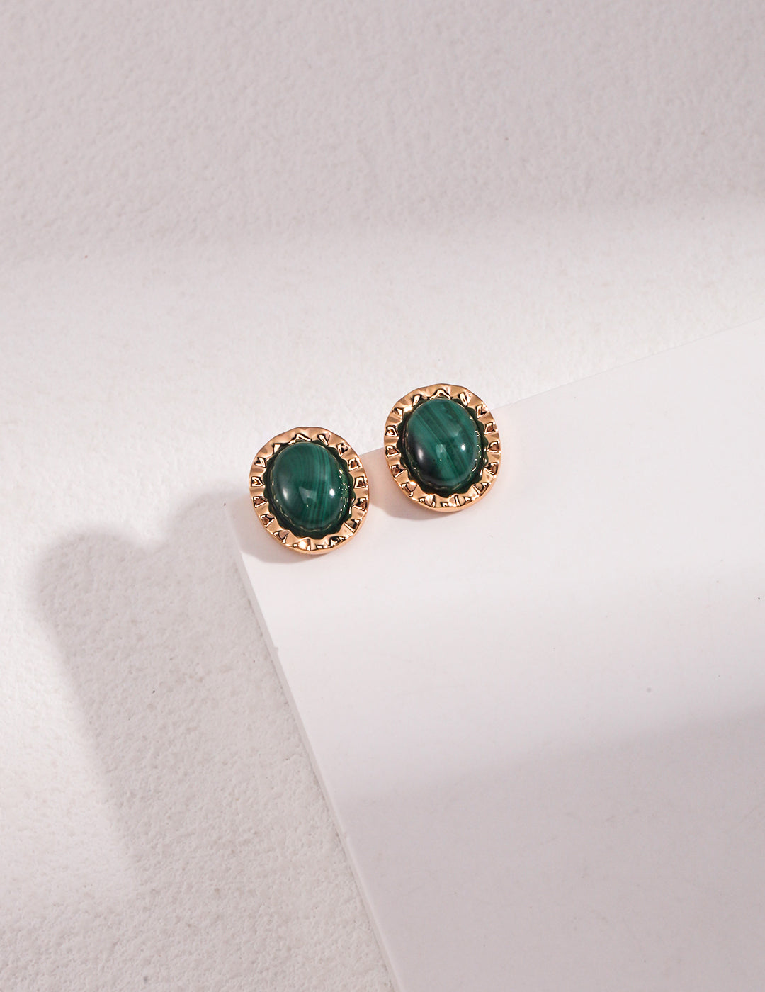 Oval Malachite Silver Studs product detail
