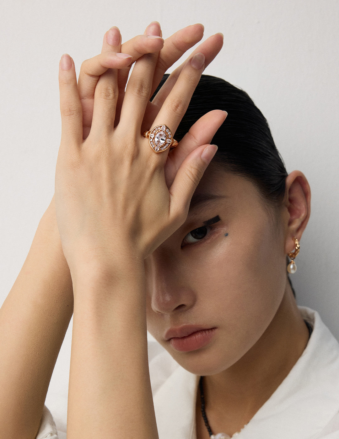 Palace Halo Silver Ring worn by a model