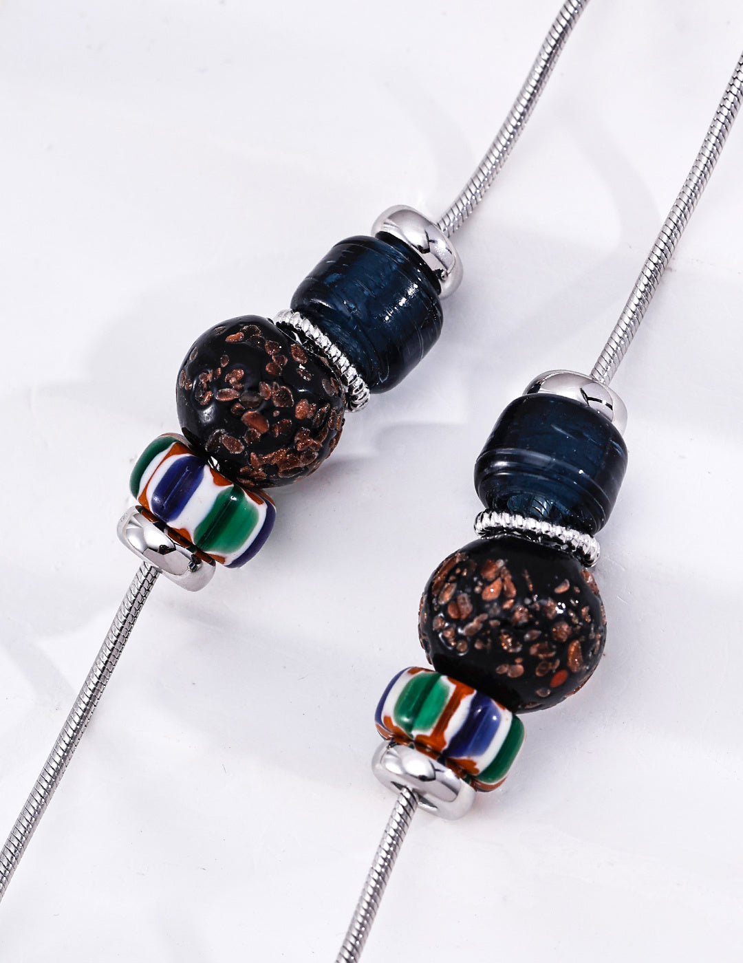 Nepal Artisan Glass Silver Bracelet product detail