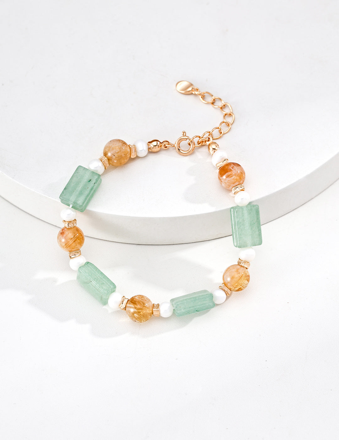 Green Gemstone & Pearl Bracelet product detail