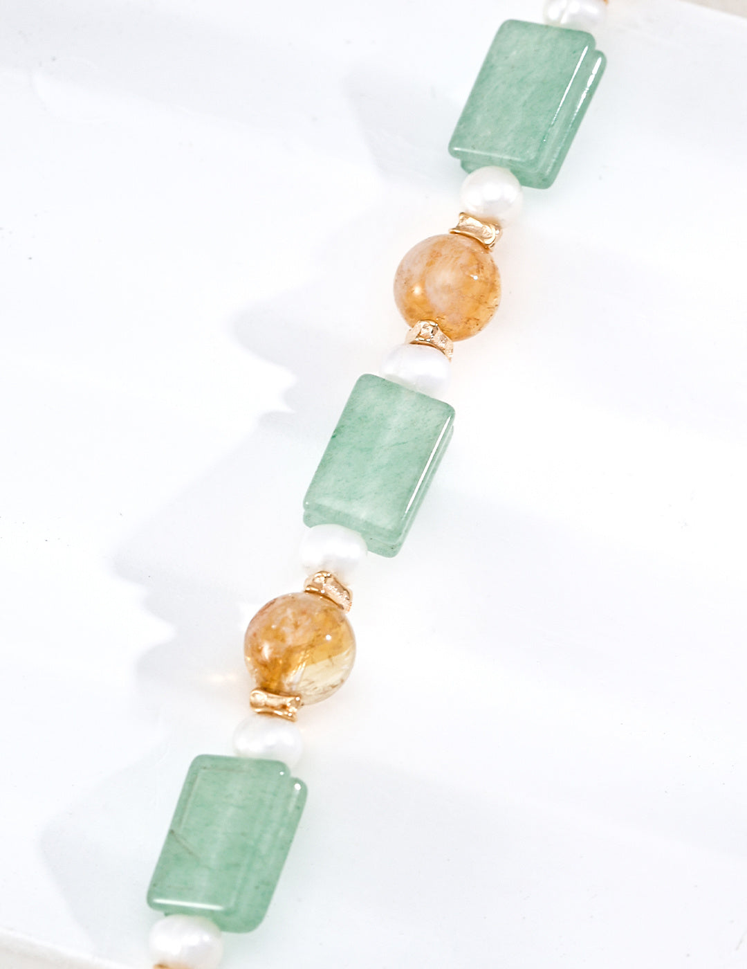 Green Gemstone & Pearl Bracelet product detail