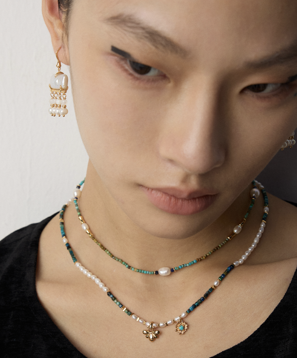 Rectangular Mother-of-Pearl Statement Earrings product detail