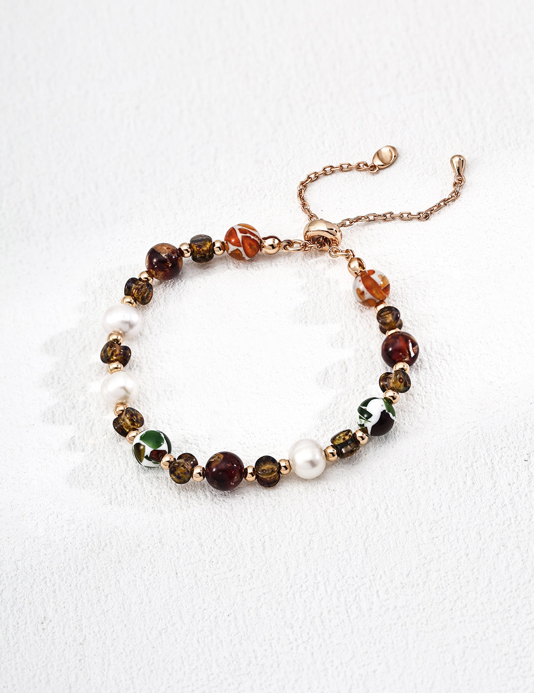 Iridescent Glass Pearl Shell Bracelet detail image 2