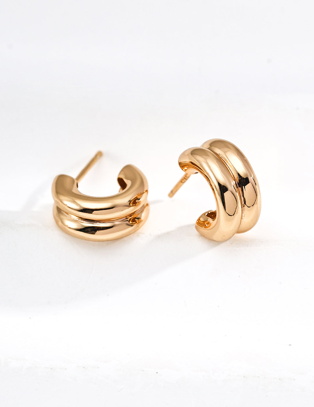 Layered Loop Stud Earrings detail image 3