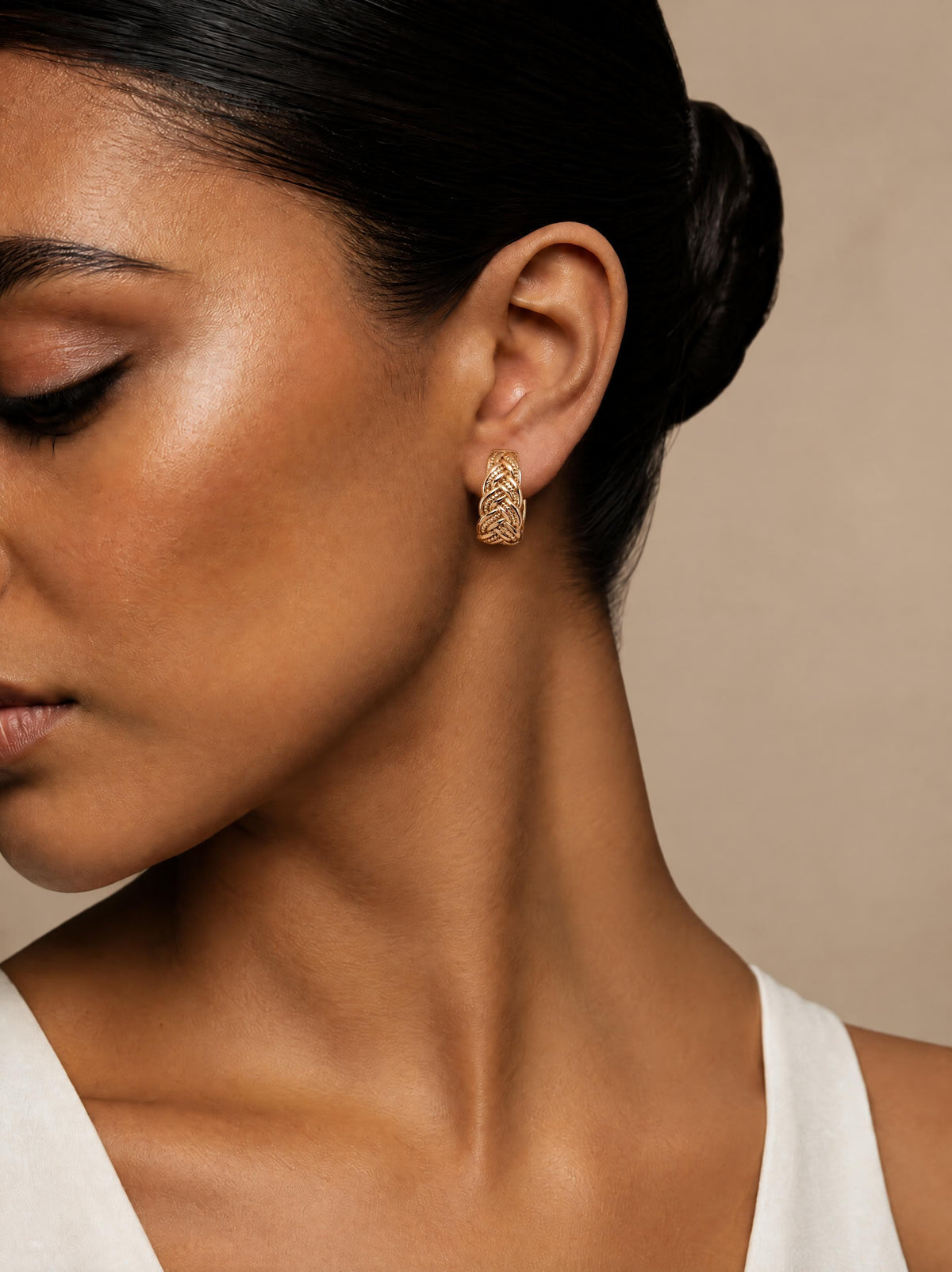 Vintage Sculptural Silver Earrings detail image 2
